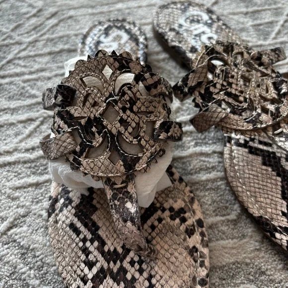 Sam Edelman Circus Cherri Snakeskin Slide Sandals Size 8.5 - Picture 2 of 7